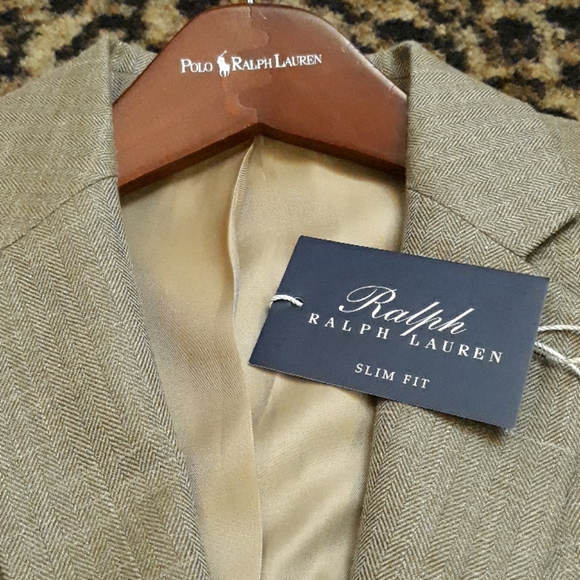 Ralph Lauren wool silk Linen Tan Beige Blazer Sport Coat Jacket New 40 Long 40L - Picture 5 of 9